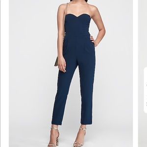 Express strapless sweetheart neck jumpsuit